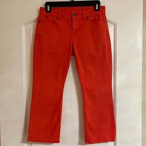 Talbots Signature Crop Flare Orange Jeans - Size 2P